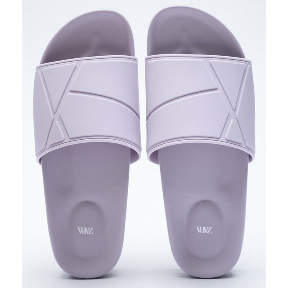 NWT ZARA LOW HEEL SANDALS in Mauve - Picture 3 of 6